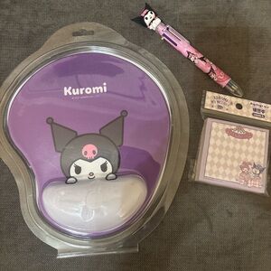 Kuromi Mouse Pad and Stationery Set